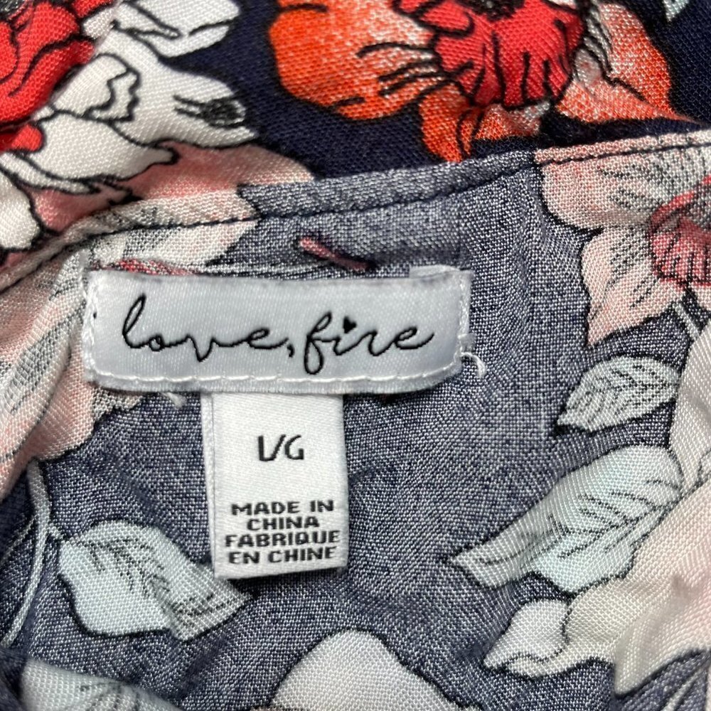 Love,Fire Women's Flower sleeveless shirt Size Large - Picture 4 of 5